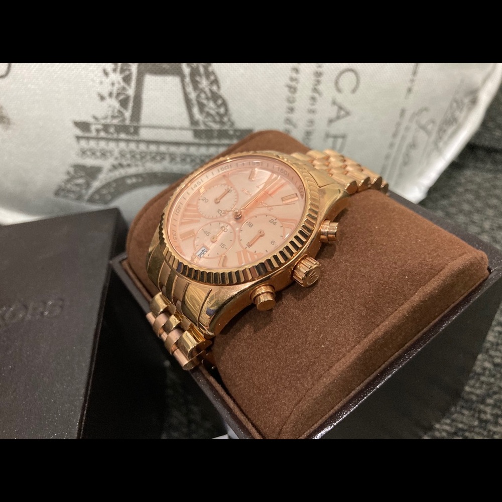 MK Rosegold Chronograph Watch
